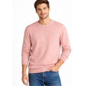 J. Crew Factory Cotton Sweater Tee Men XL Heather Dusty Pink Crewneck Preppy NWT